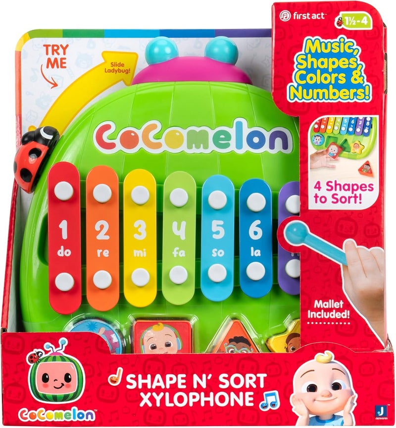 Cocomelon إكسيلفون شكل وترتيب - تحديد الأشكال ولعب الموسيقى - الشخصيات المفضلة - ألعاب للأطفال، toddlers، ومرحلة ما قبل المدرسة - Image 2